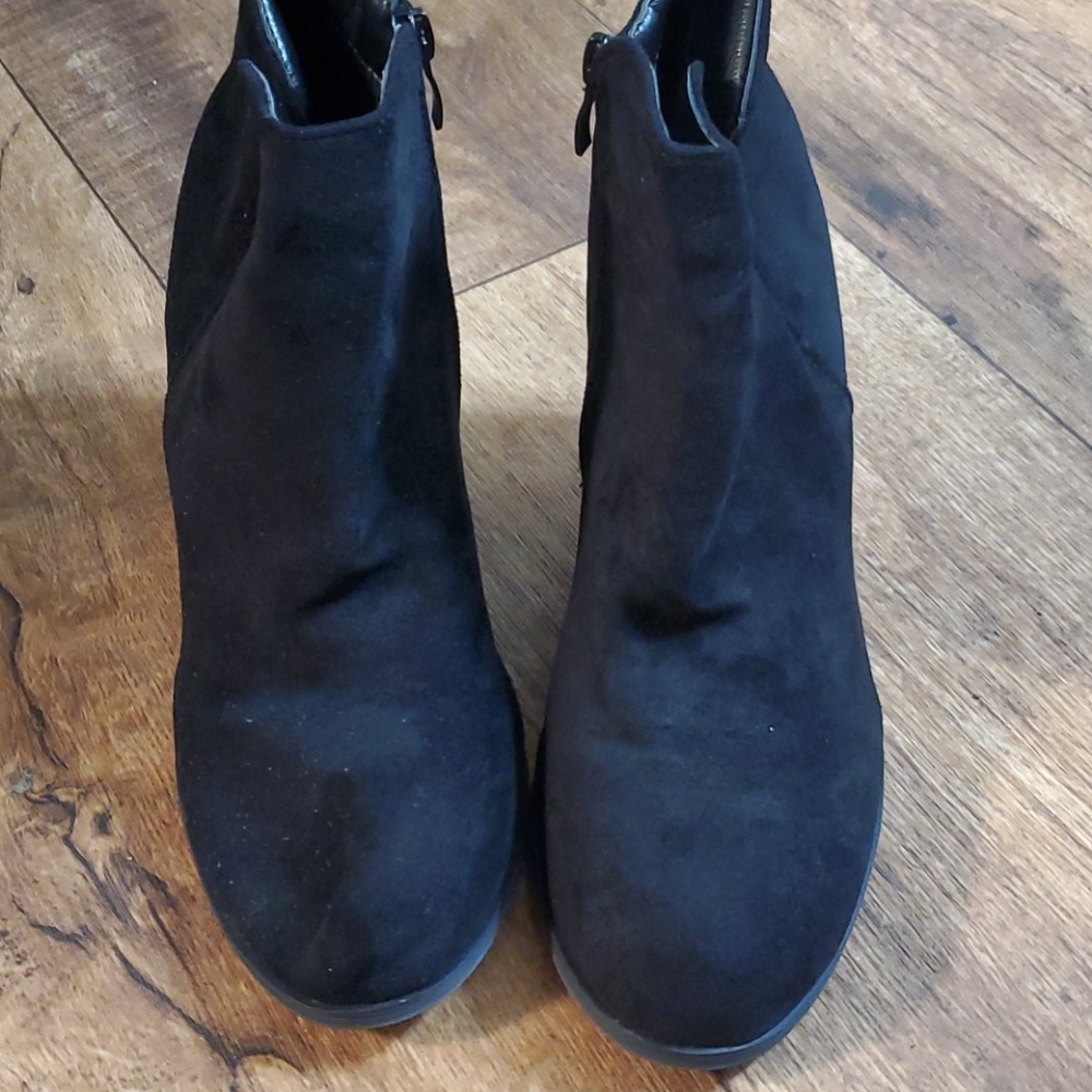 Black suede booties